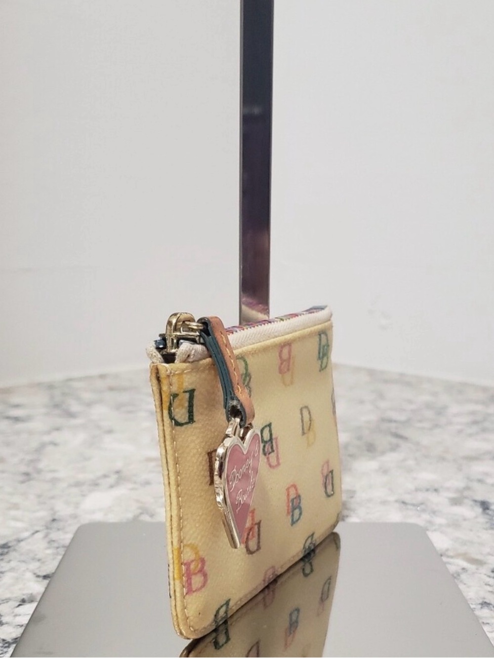Vintage Dooney & Bourke Y2K Rainbow Monogram Keyring Coin Pouch - Picture 3 of 12
